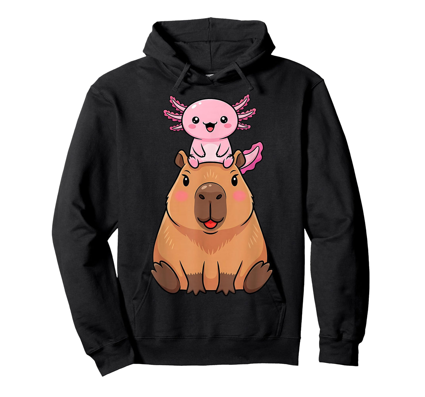 Funny Capybara Axolotl Kawaii Kids Boys Girls Animal Lover T-Shirt