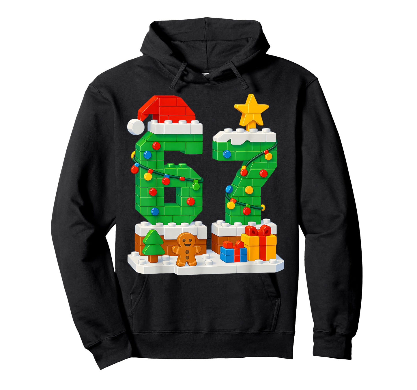 67 Christmas Building Blocks 6 7 Meme Boys Kids Funny Xmas T-Shirt