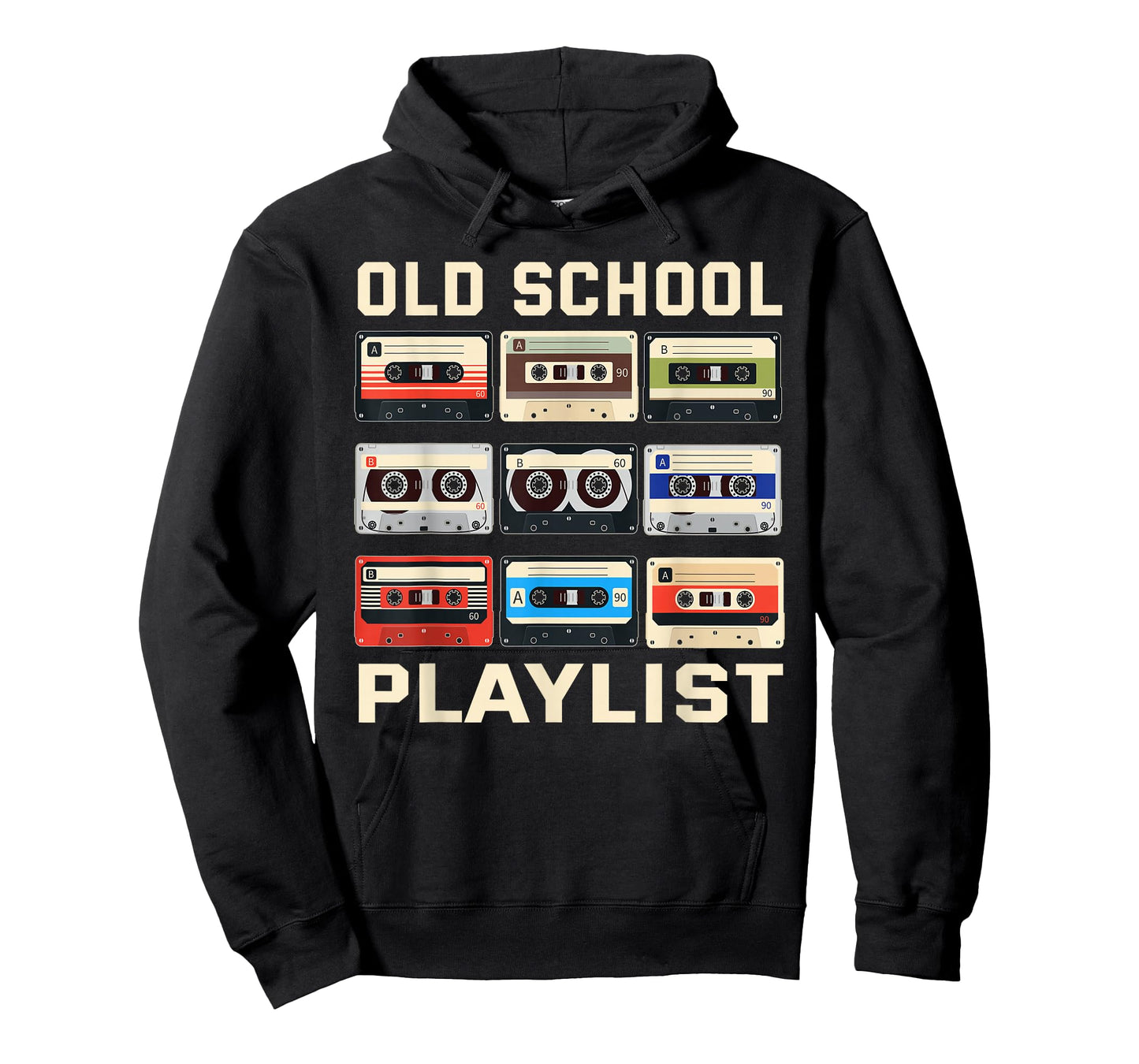 Old School Playlist Retro 80s 90s Cassette Tape Music T-Shirt