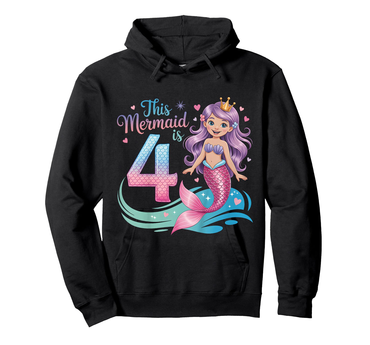 Kids Birthday This Mermaid is 4 Years 4th Birthday Mermaid T-Shirt