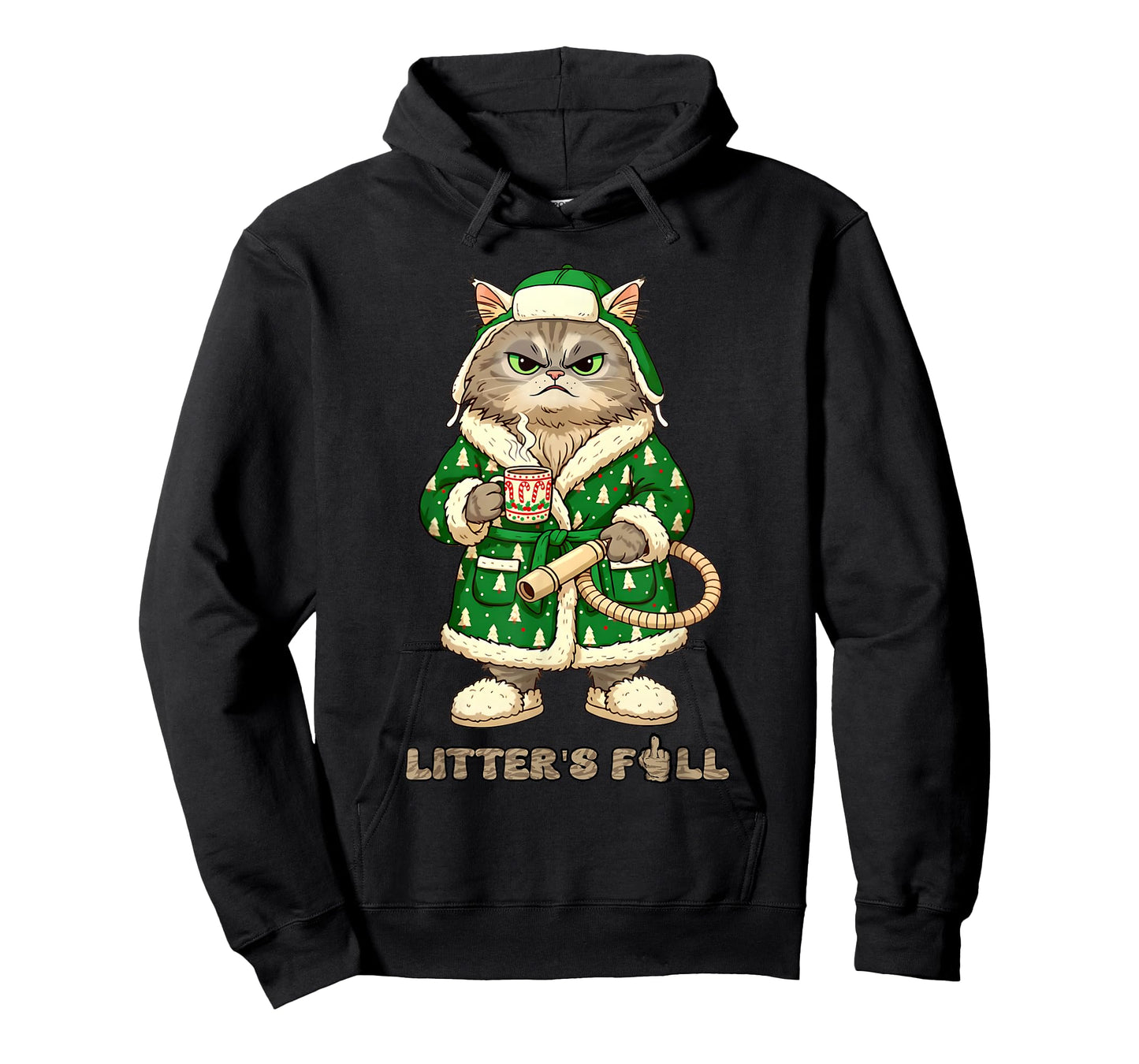 Funny Christmas Cat Litter Full’s Men Women Meme Xmas T-Shirt