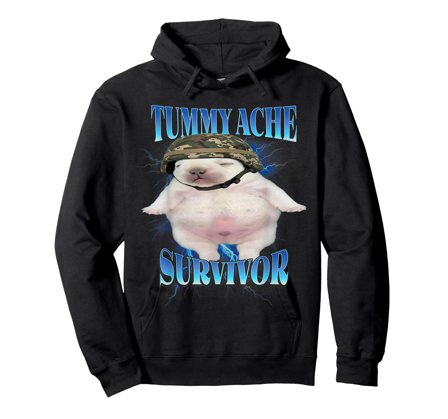 Tummy Ache Survivor Funny Pibble Graphic Meme Brainrot T-Shirt