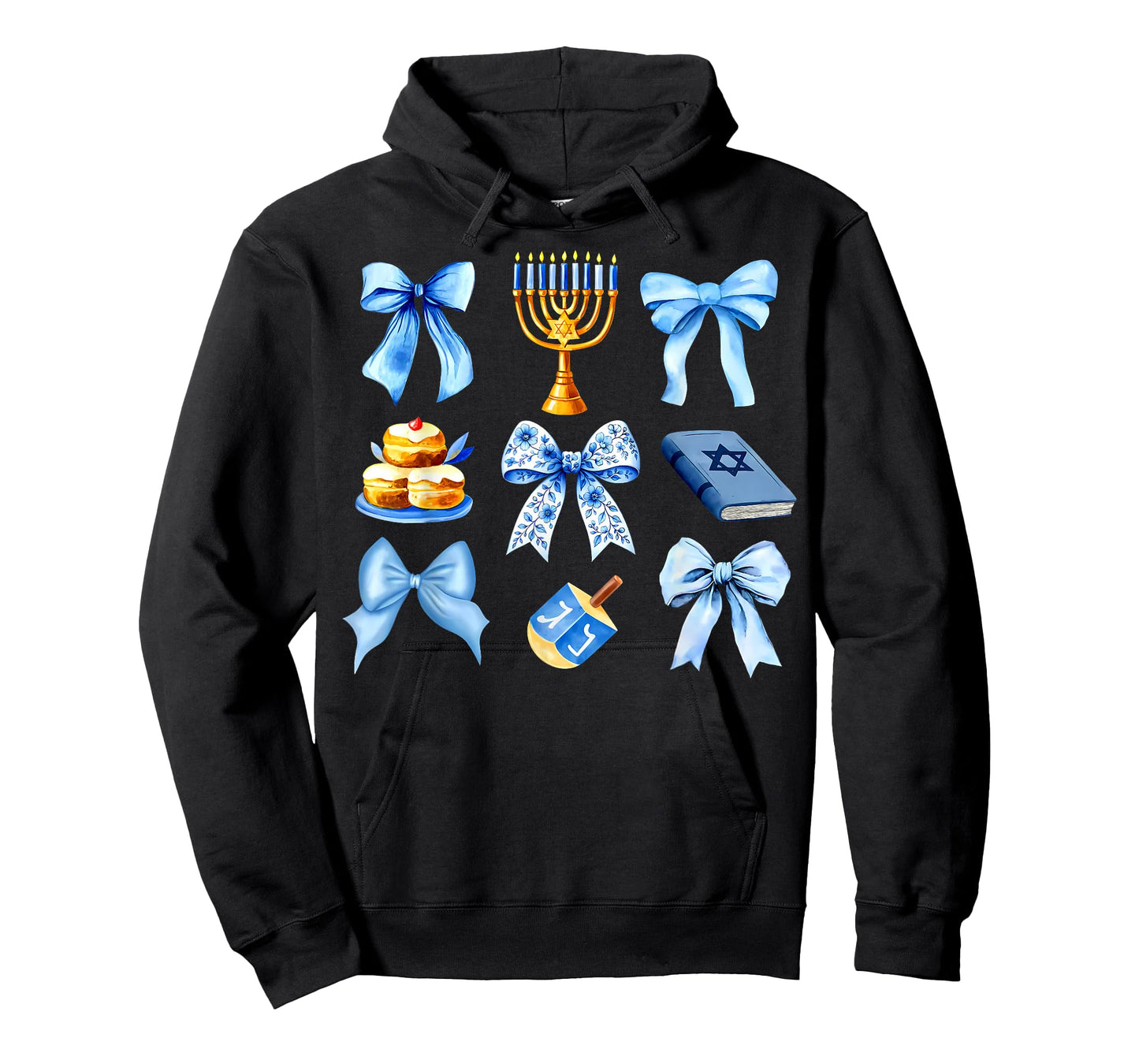 Coquette Bow Jewish Holiday Chanukah Hanukkah Menorah Girls T-Shirt