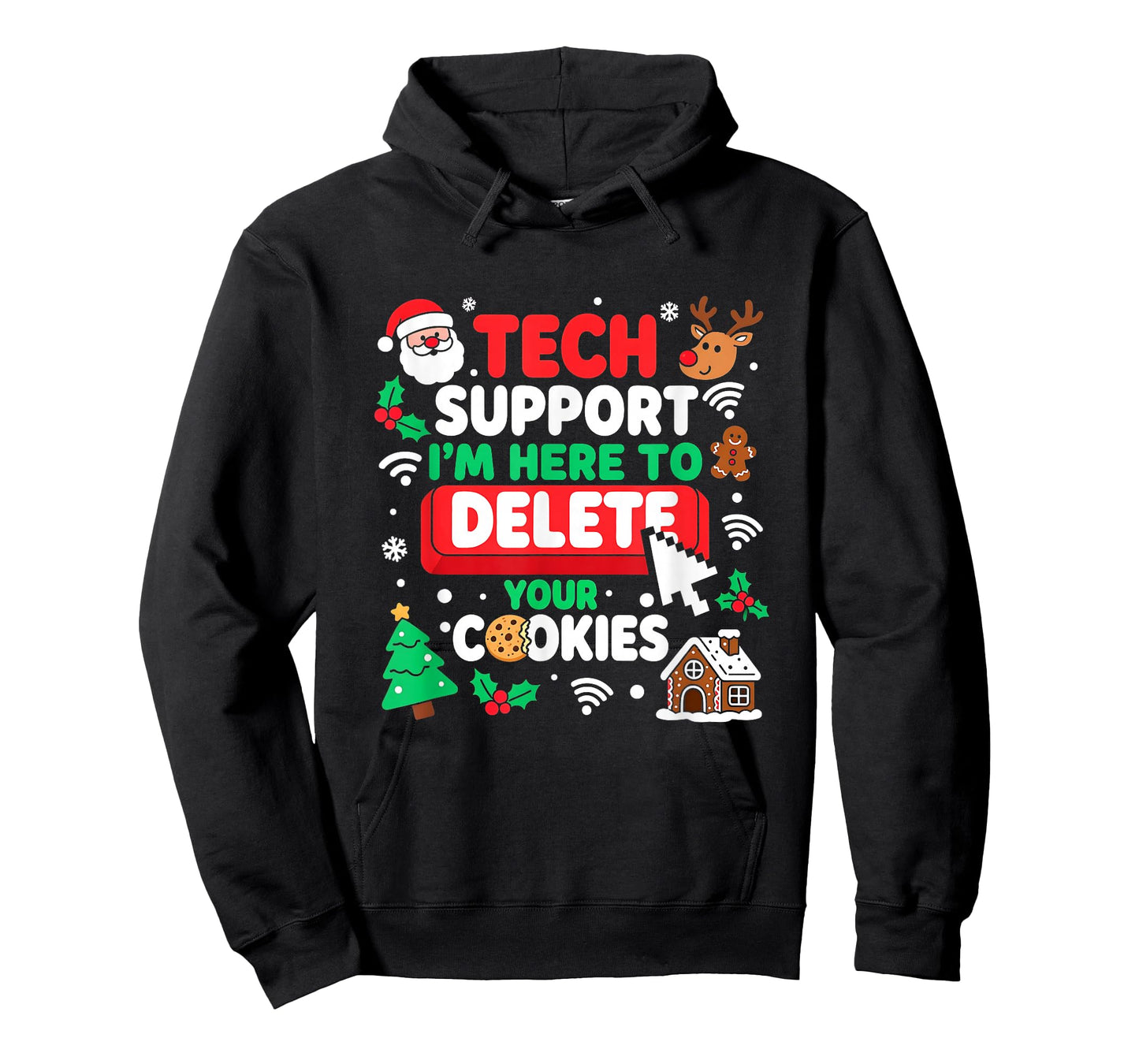 Santa's Tech Support Rebooting Christmas Computer Meme Funny T-Shirt