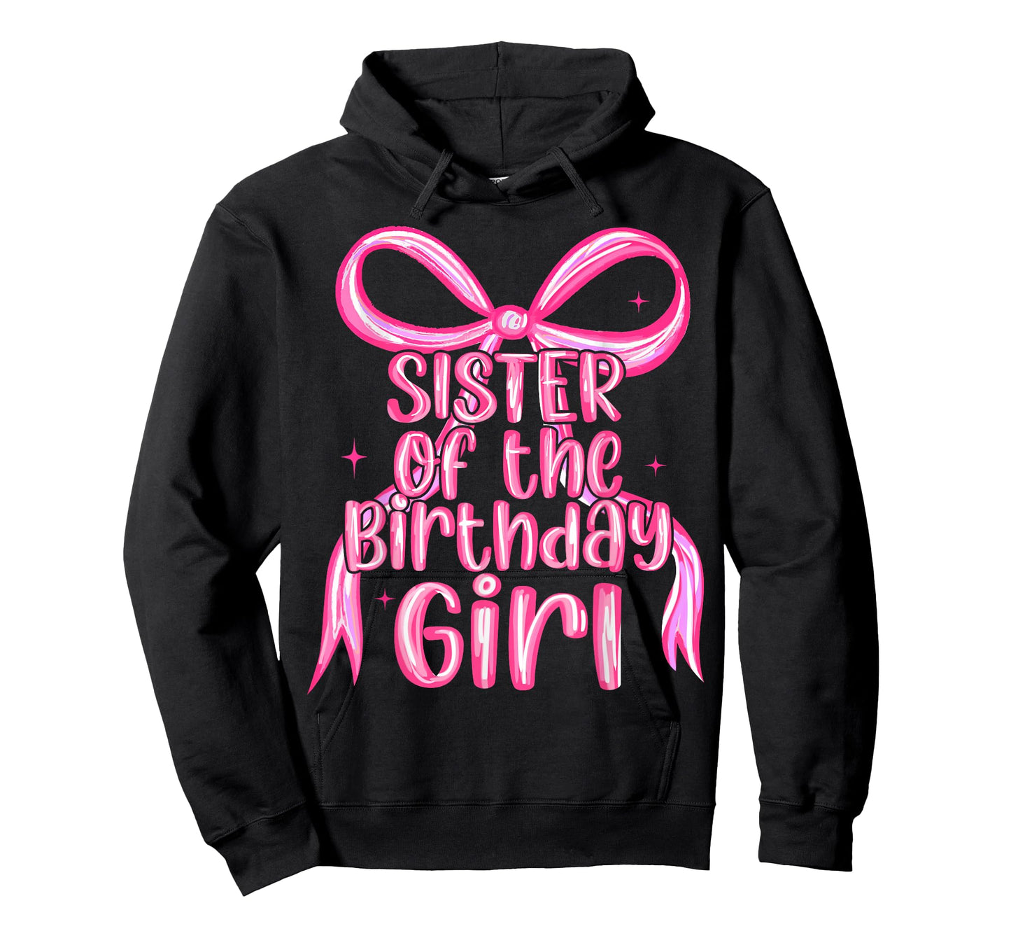 Sister of The Birthday Pink Girl Bow Matching Family Party T-Shirt