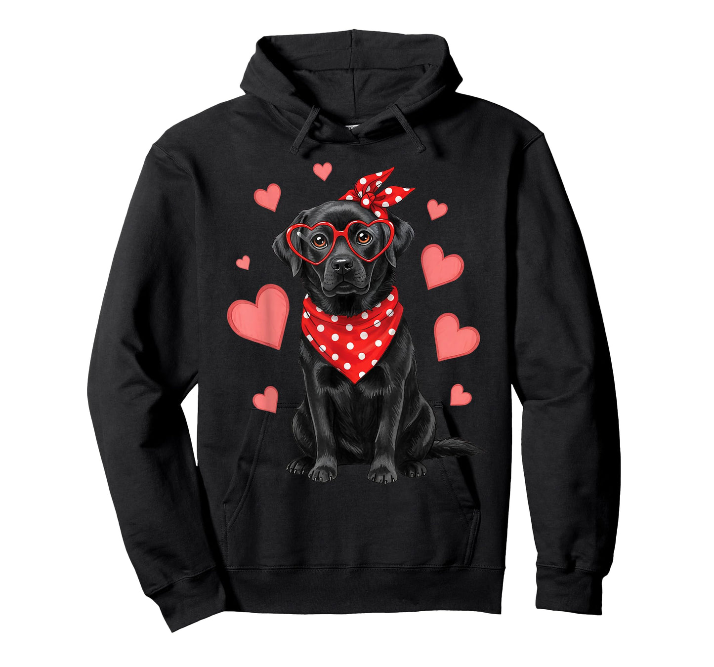 Labrador Dog Valentines Day Cute Heart Glasses Dog Lover T-Shirt