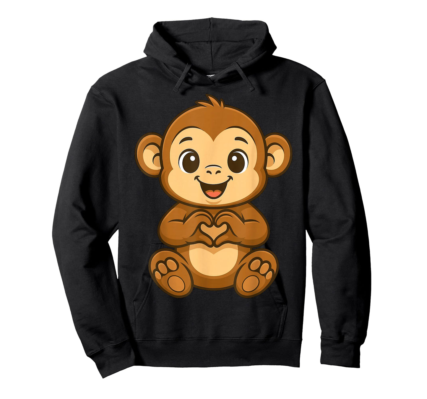Monkey Doing Heart with Hands Valentines Day T-Shirt
