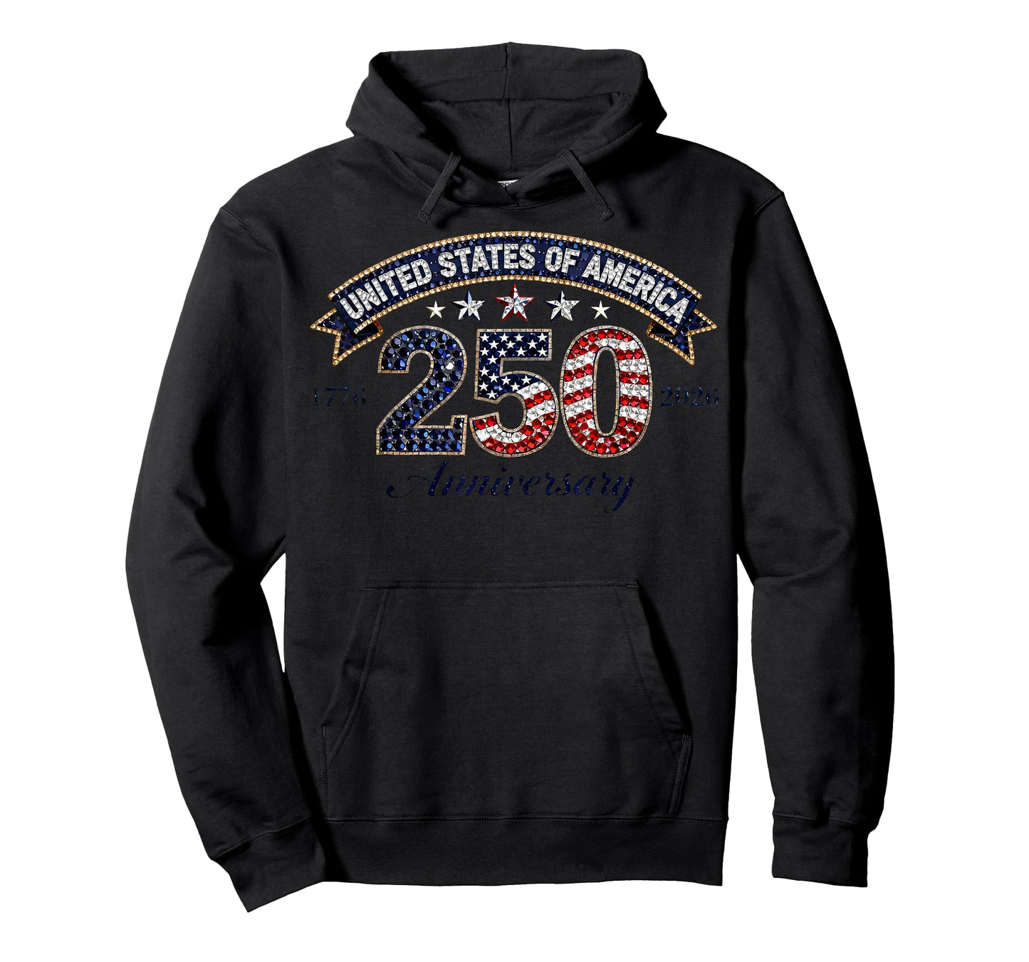 Bling 250 Years American Flag 250th Anniversary USA T-Shirt