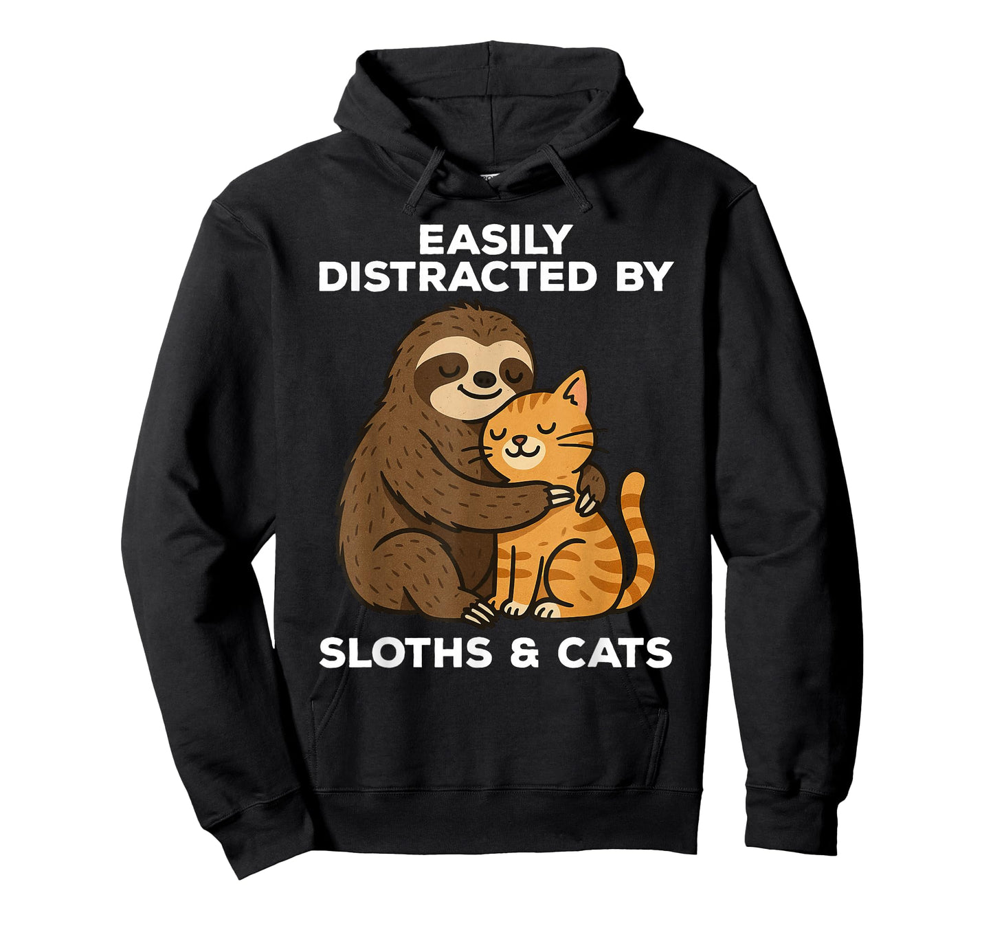 Easily Distracted by Sloths and Cats Funny Sloth T-Shirt