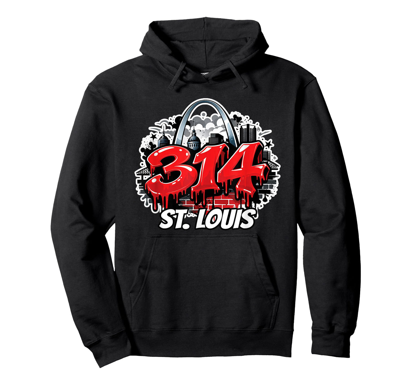 314 St. Louis Arch Skyline Graffiti Hip Hop T-Shirt