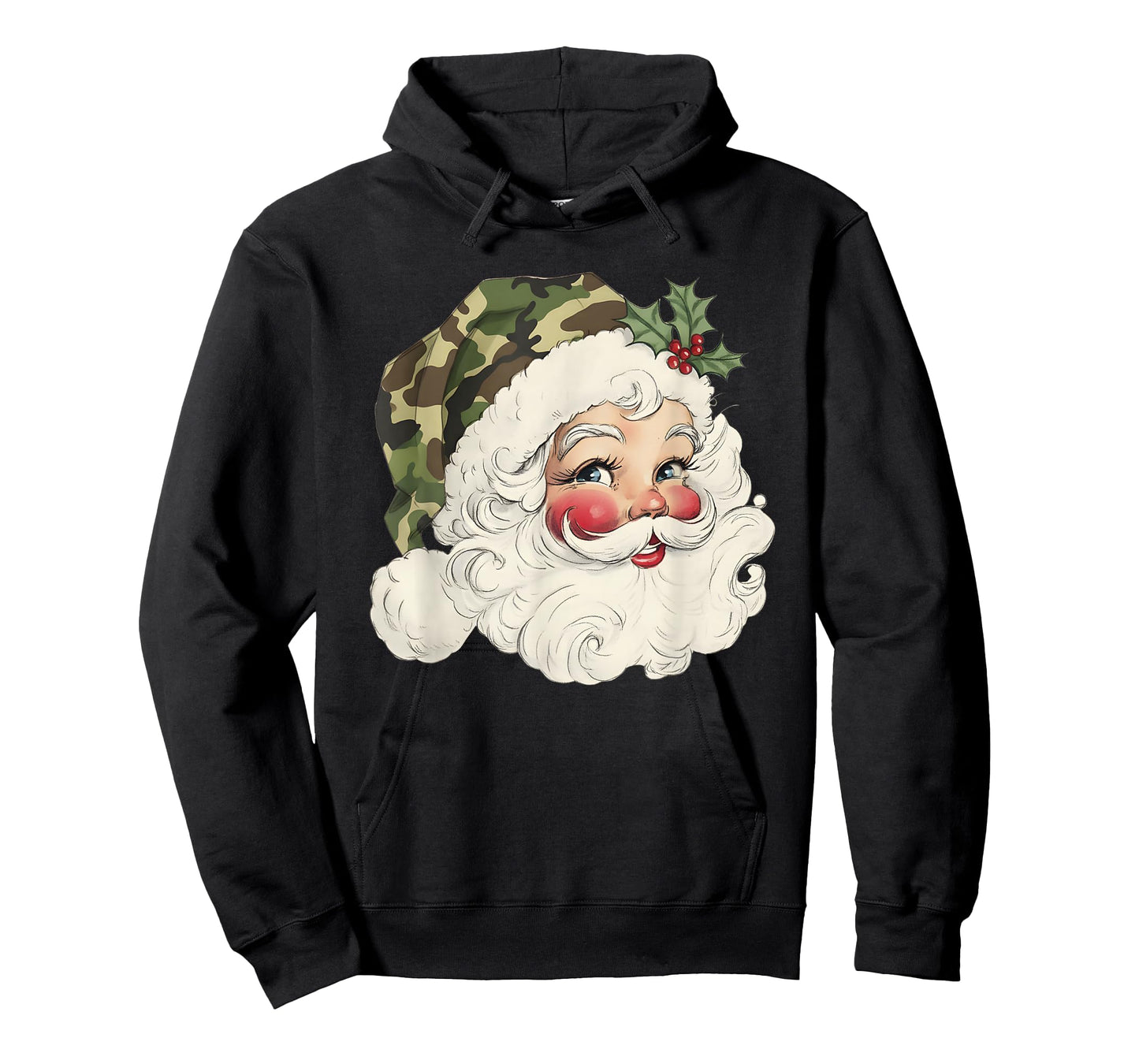 Santa Claus Wearing Camouflage Xmas Camo Satna Hat Christmas T-Shirt