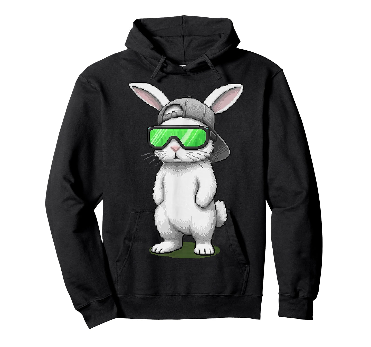Bunny Sunglasses Cap Cool Rabbit Pixel Easter Day Boys Kids T-Shirt