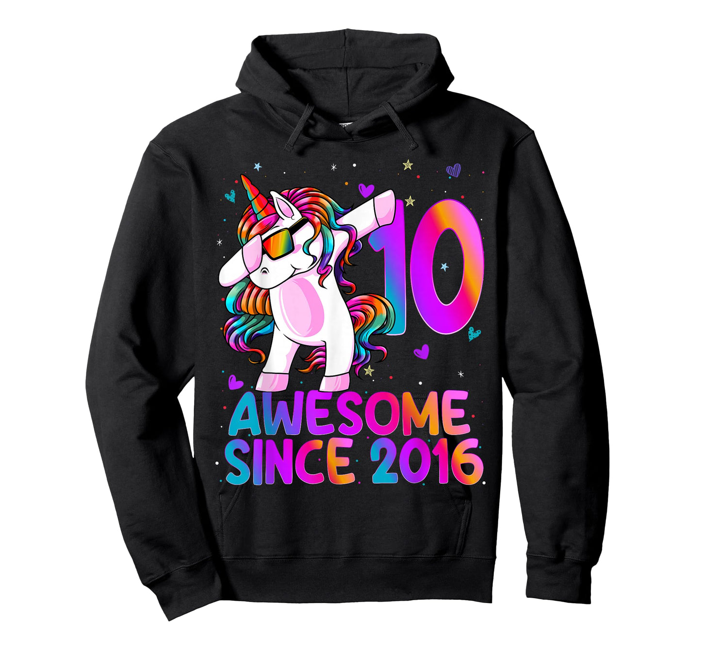 10 Year Old Girl Awesome Since 2016 10th Birthday Girls T-Shirt