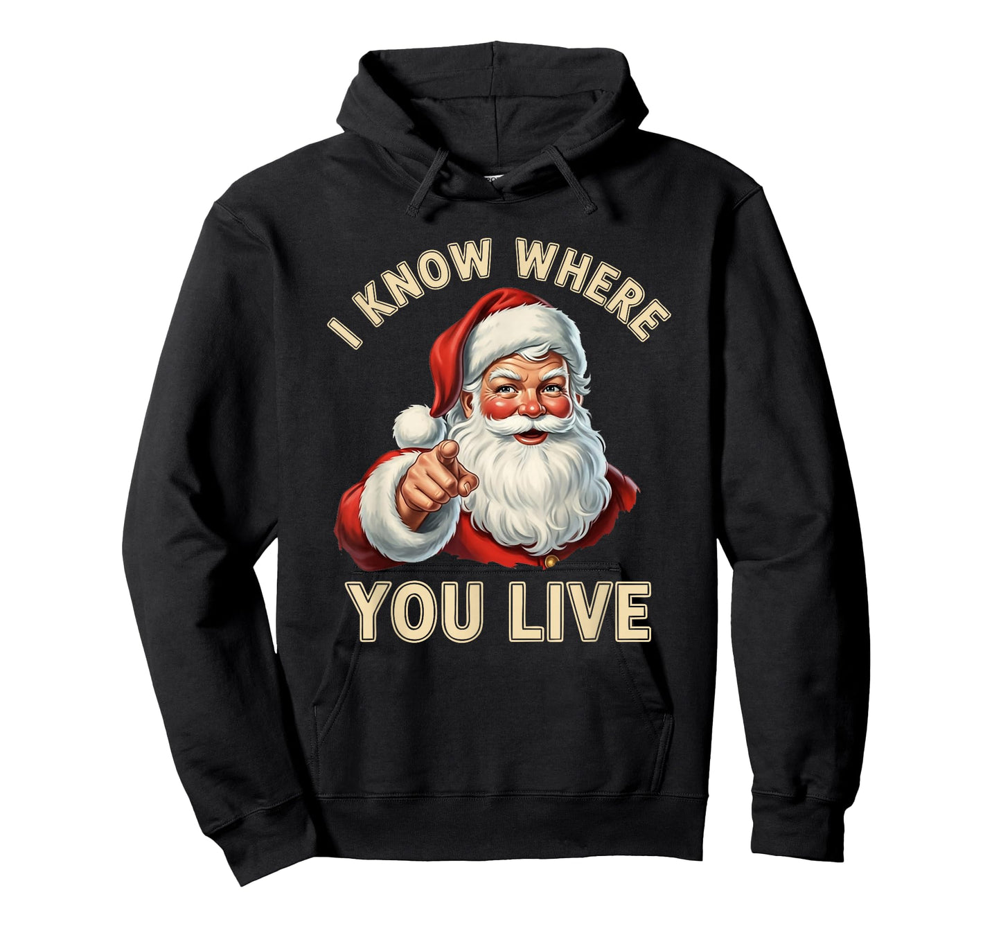 I Know Where You Live Santa Naughty and Nice Christmas Humor T-Shirt