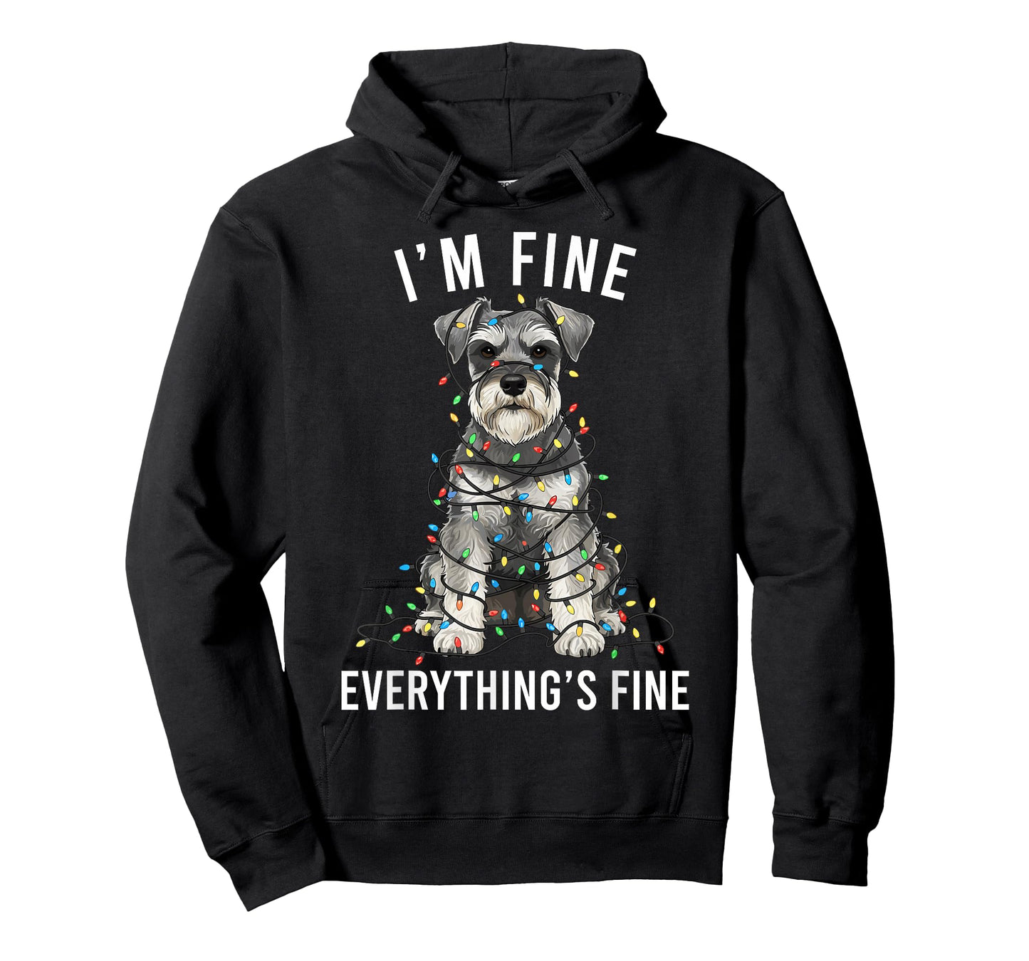 Miniature Schnauzer Christmas I'm Fine Everything is Fine T-Shirt