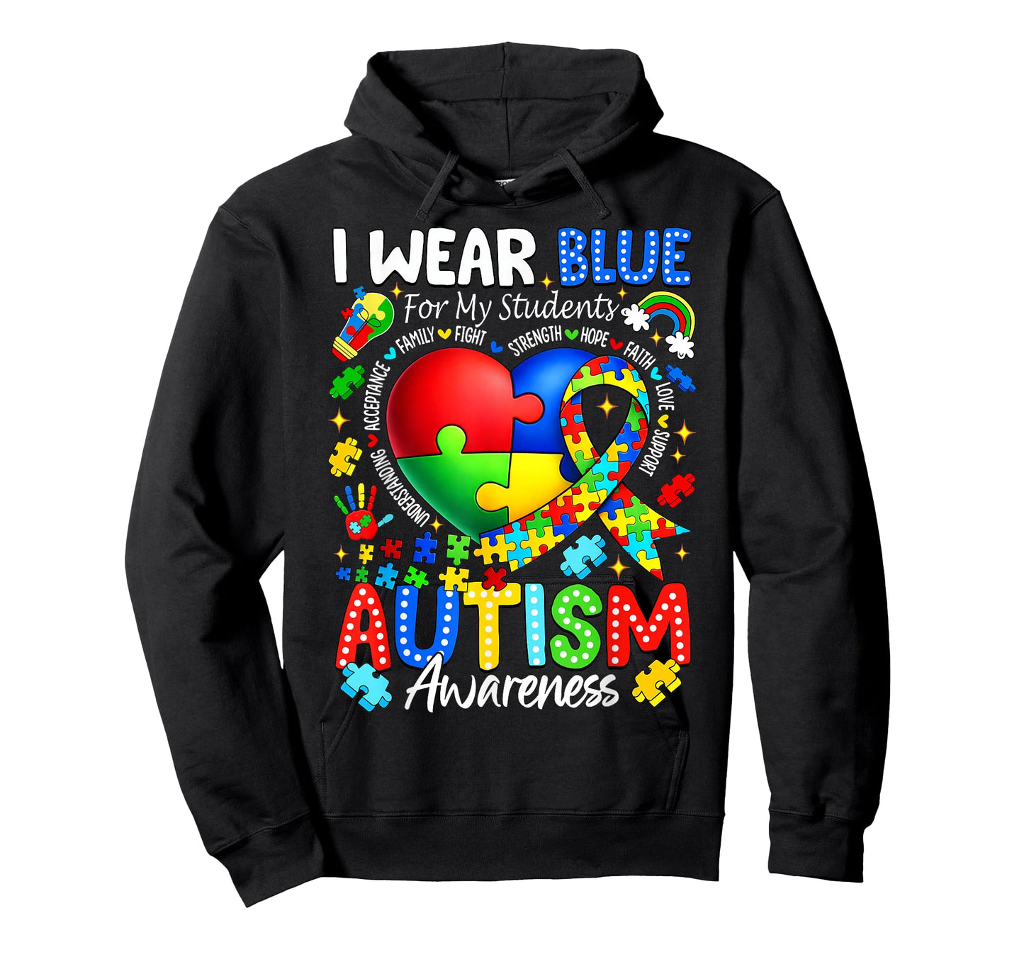 I Wear Blue for My Student Autism Awareness Teachers Kids T-Shirt