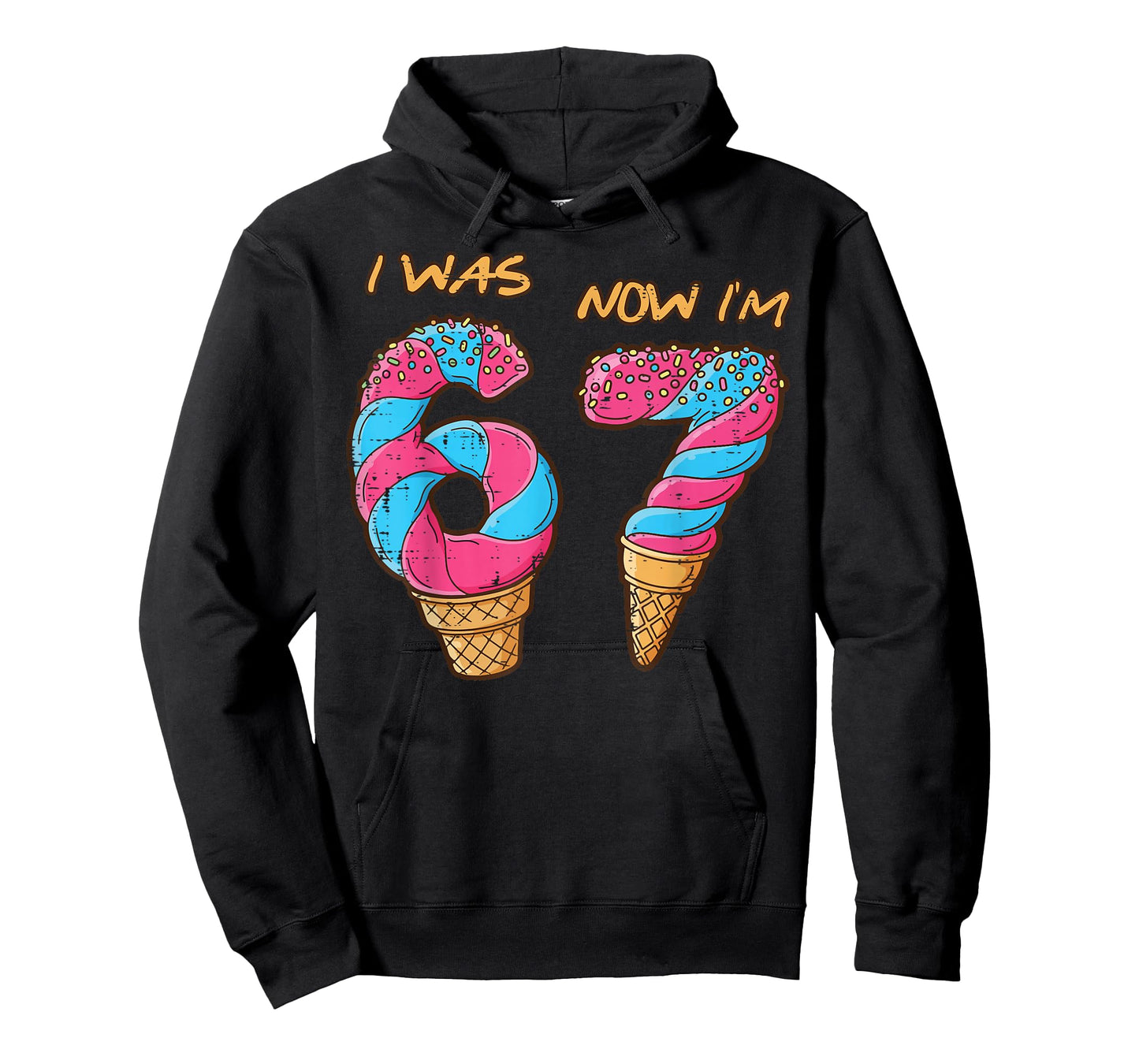 7th Birthday 6 7 Ice Cream Drip Bday Meme Youth Boys Kids T-Shirt