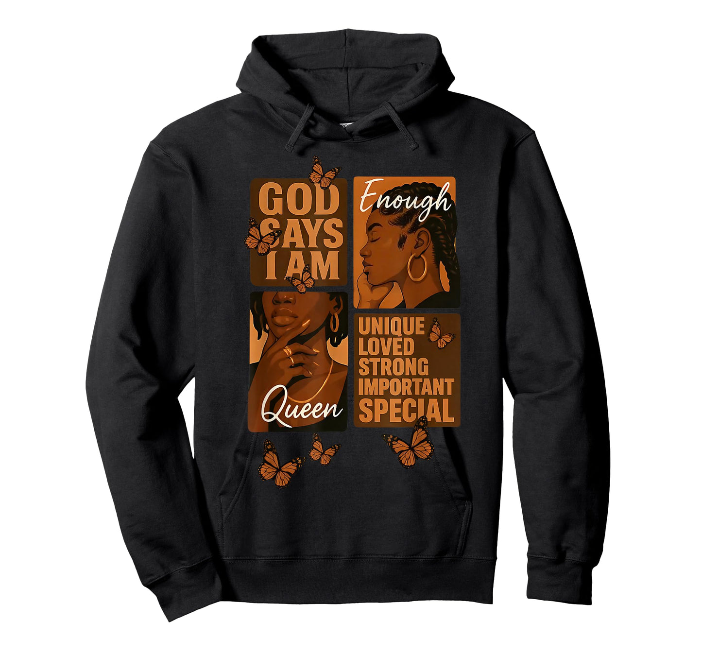 Womens Black Girl Queen God Says I Am Melanin History Month T-Shirt
