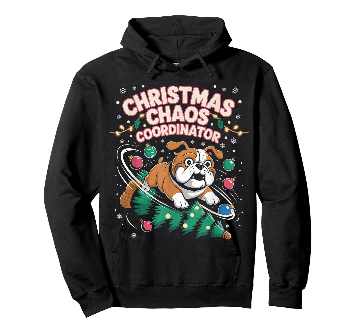 Christmas Chaos Coordinator Xmas Puppy Funny Bulldog T-Shirt