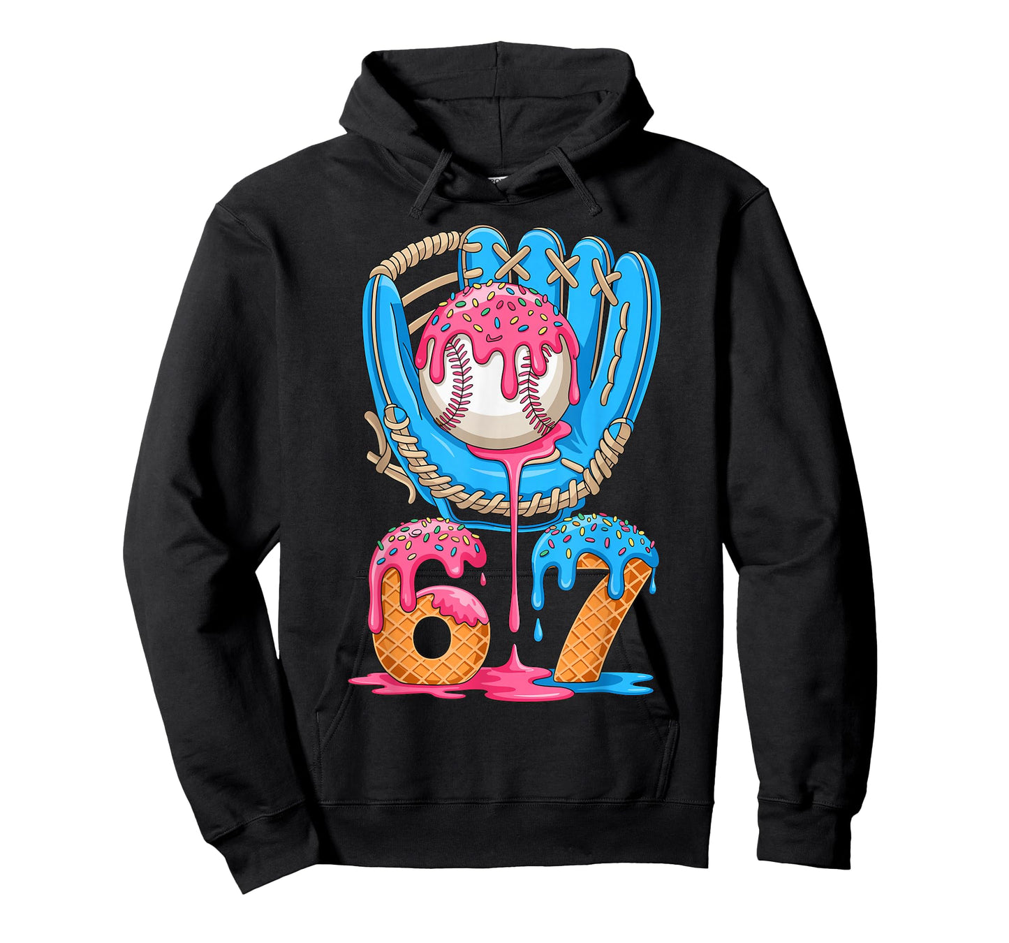 Baseball Ice Cream Drip Six Seven Gen Alpha Slang Meme 67 T-Shirt