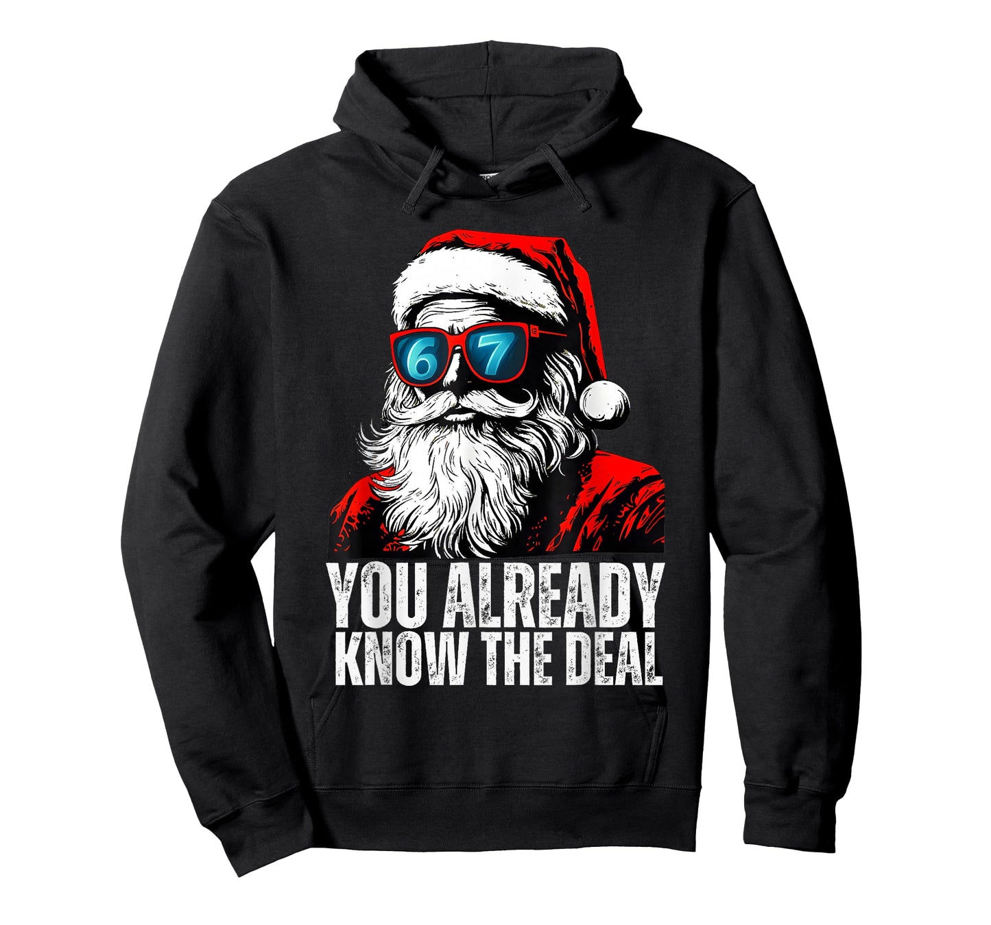 6 7 Santa face Six Seven Meme Funny 67 Christmas for Kids T-Shirt