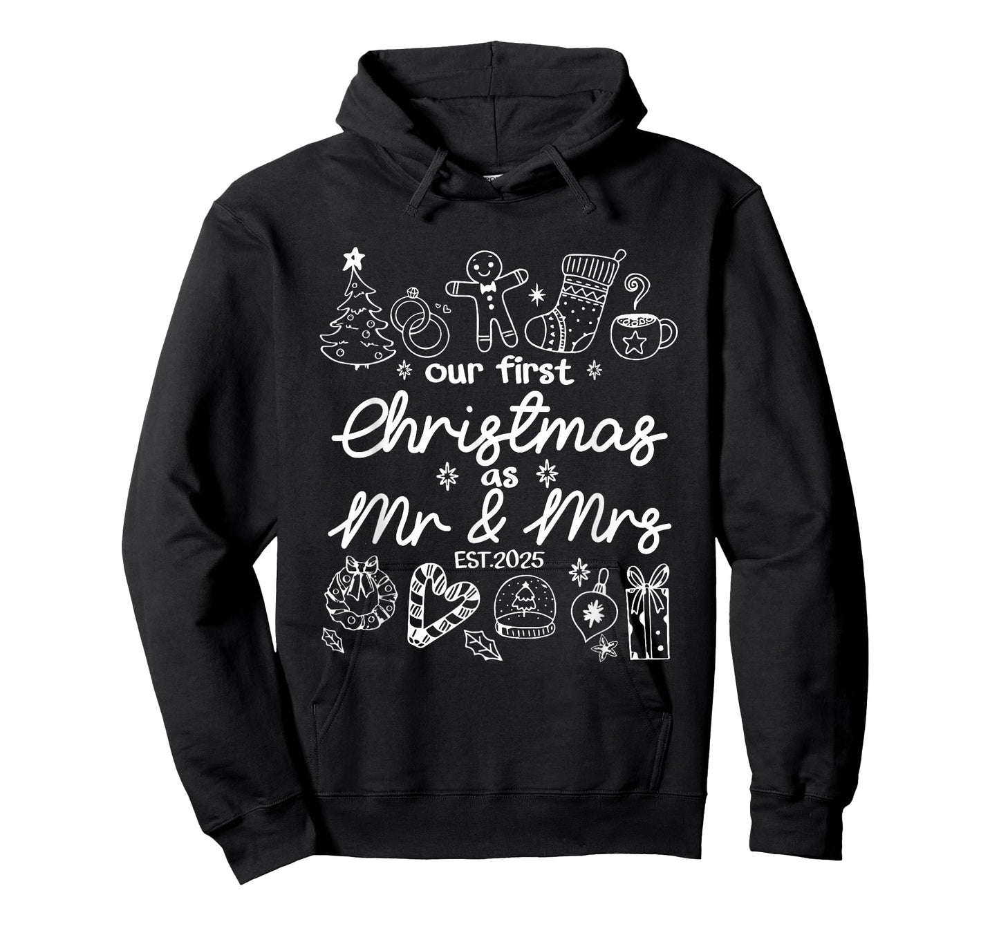 Our First Christmas As Mr & Mrs 2025 Married Couples Pajamas T-Shirt