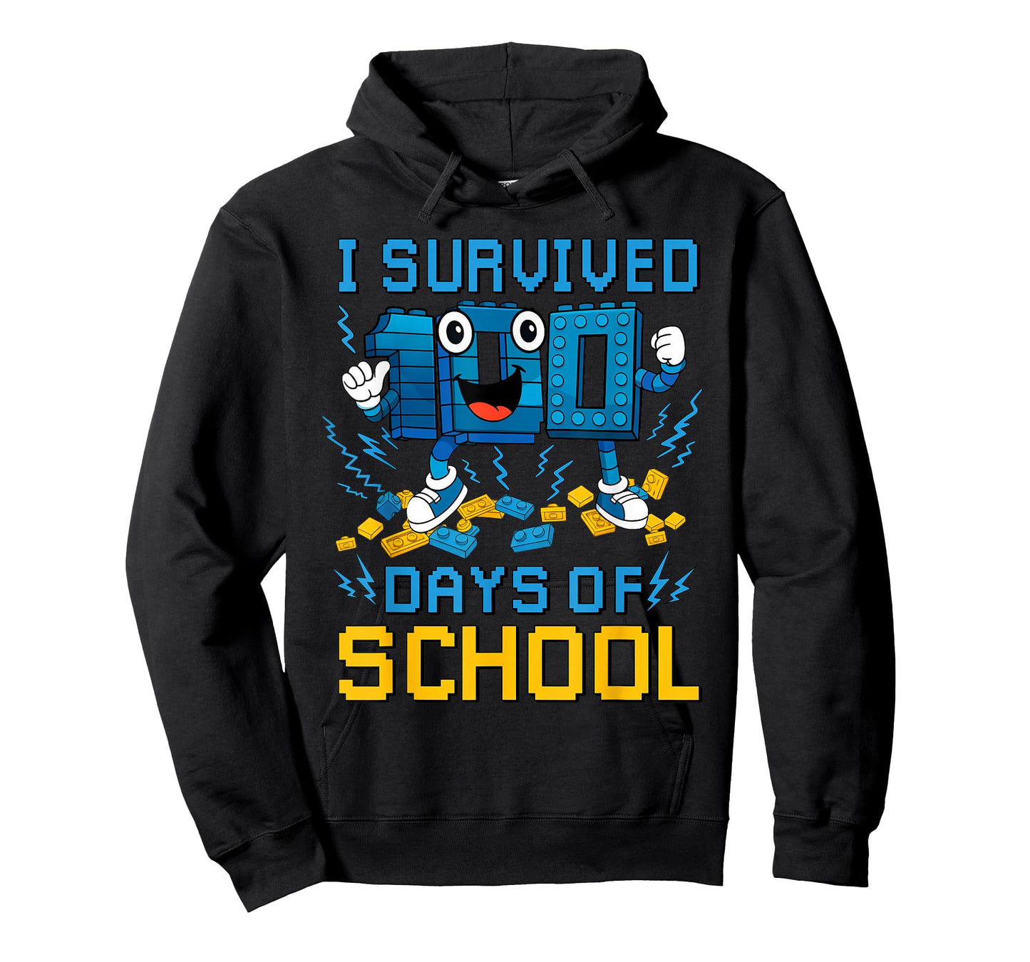 I Survived 100 Days of School Funny Brain Rot Boys Girls T-Shirt