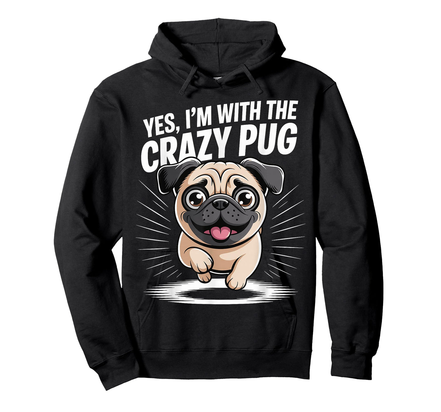 Funny Cute Pet Small Dog Breed Yes I'm with The Crazy Pug T-Shirt