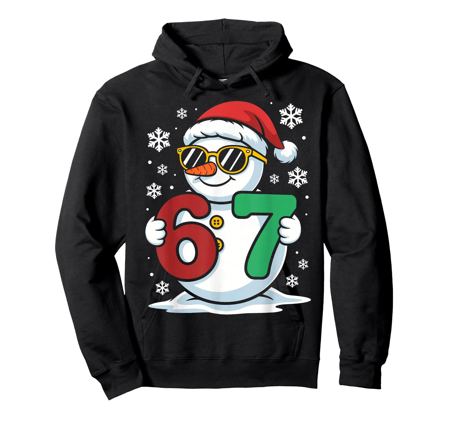 6 7 Meme Cool Snowman with Sunglasses Christmas T-Shirt