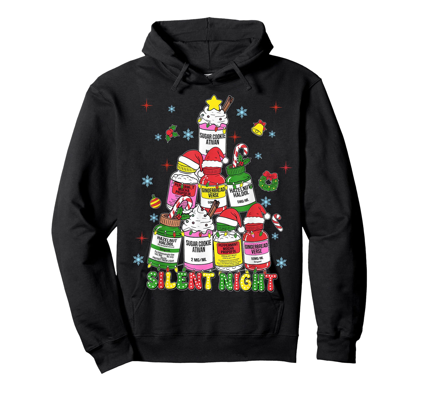 Silent Night ICU Nurse Christmas Funny Merry Christmas T-Shirt
