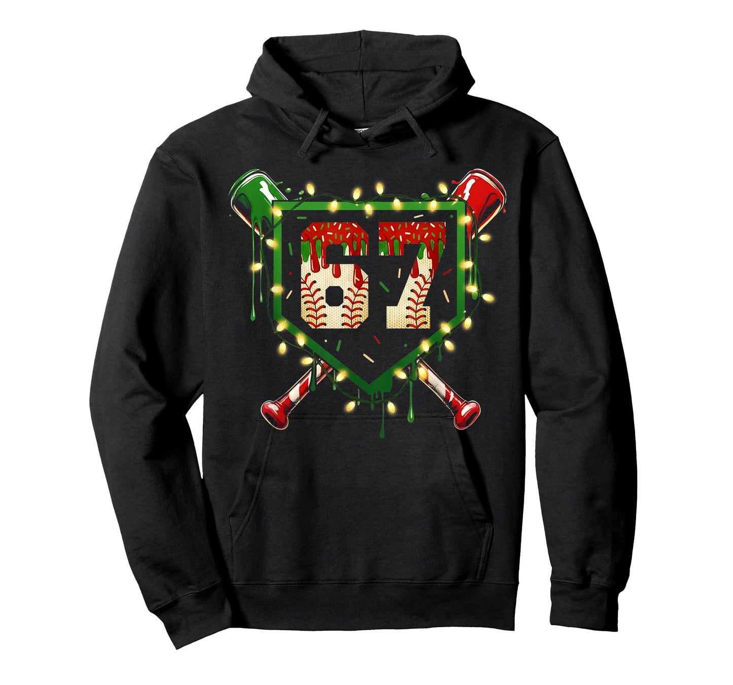 Funny Meme 67 Christmas Baseball Ice Cream Men Boy Xmas T-Shirt