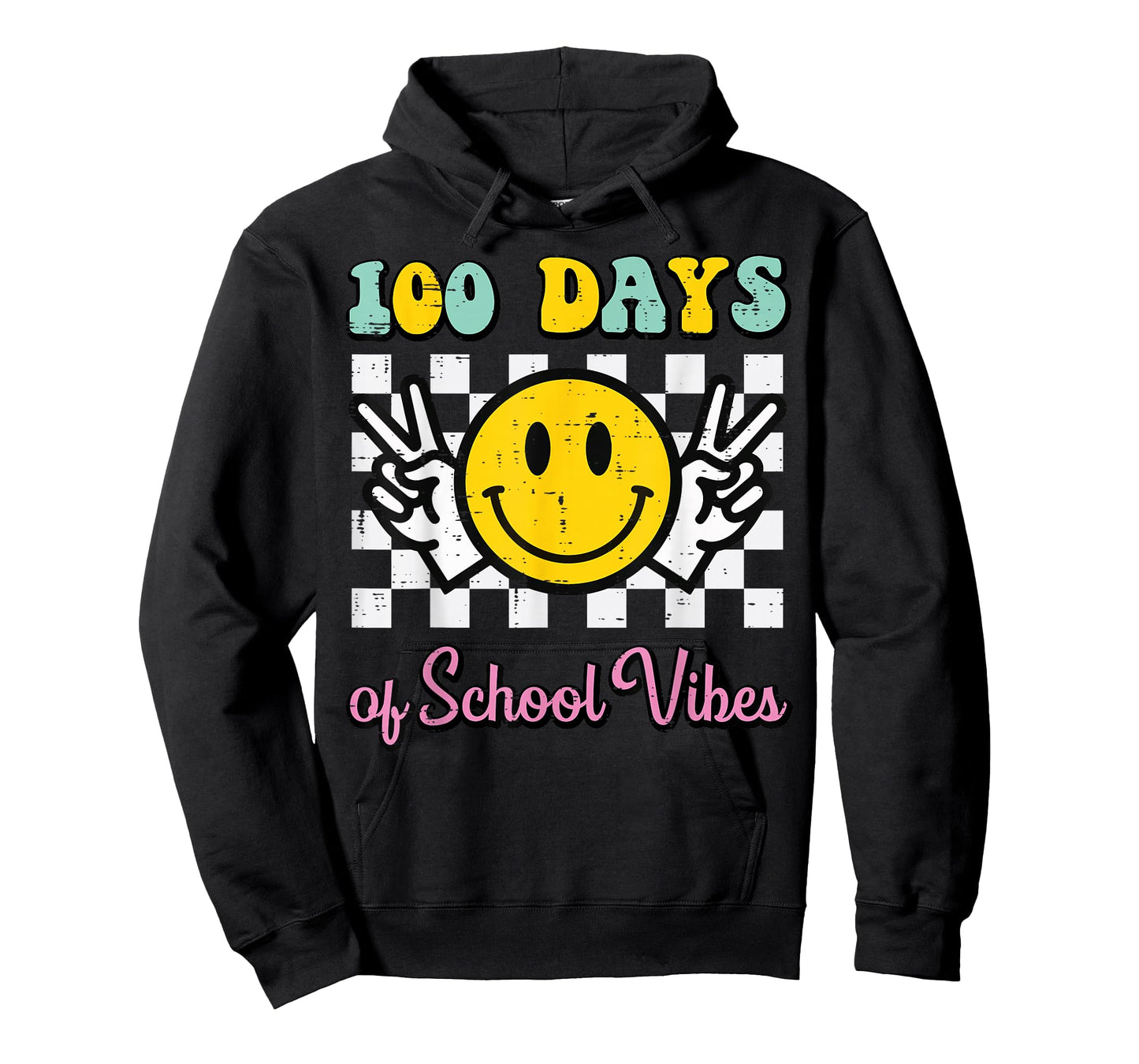 100 Days of School Vibes Peace 100th Day Groovy Women T-Shirt