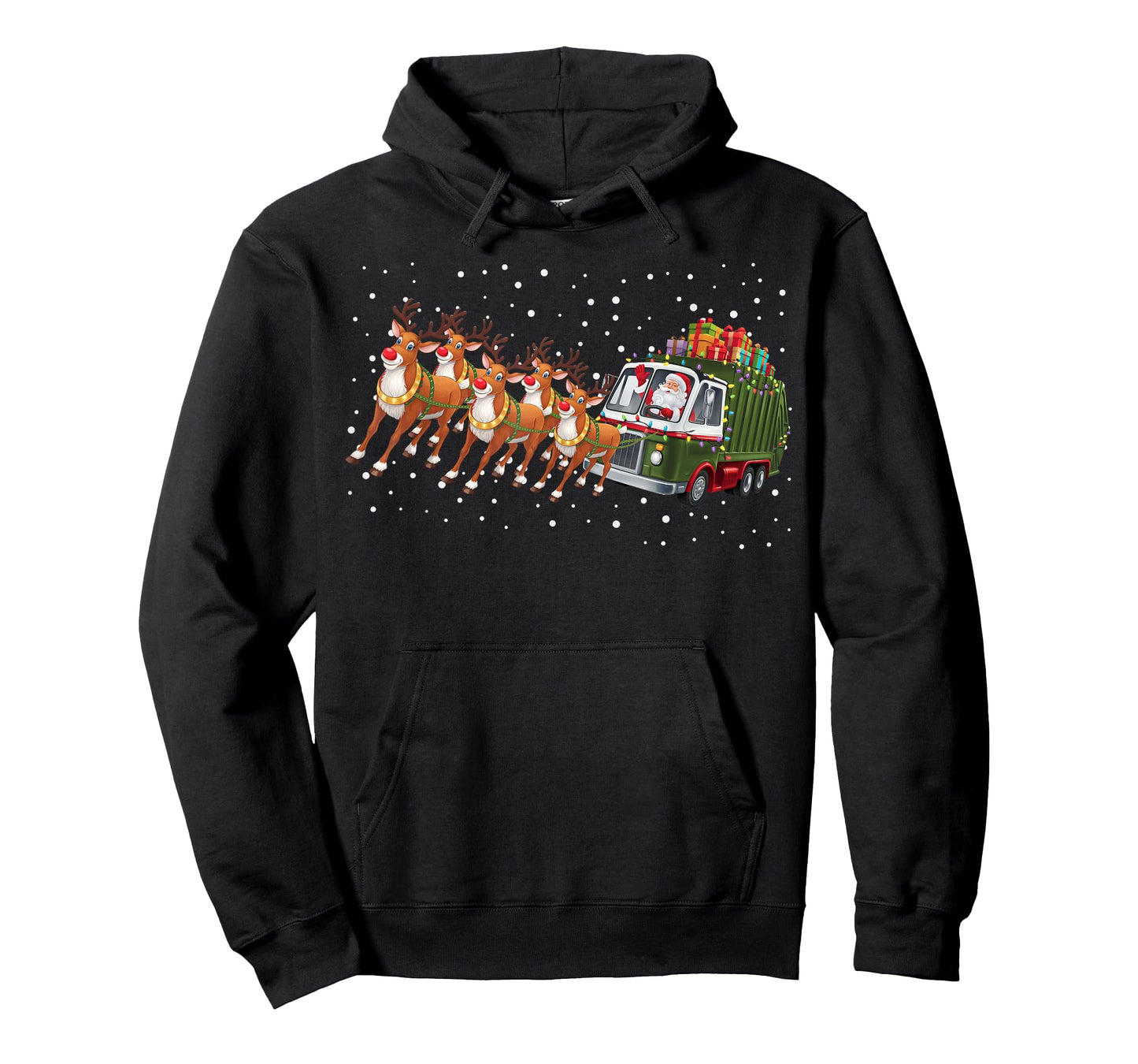 Garbage Truck Santa Sleigh Reindeer Christmas Kids Toddler T-Shirt