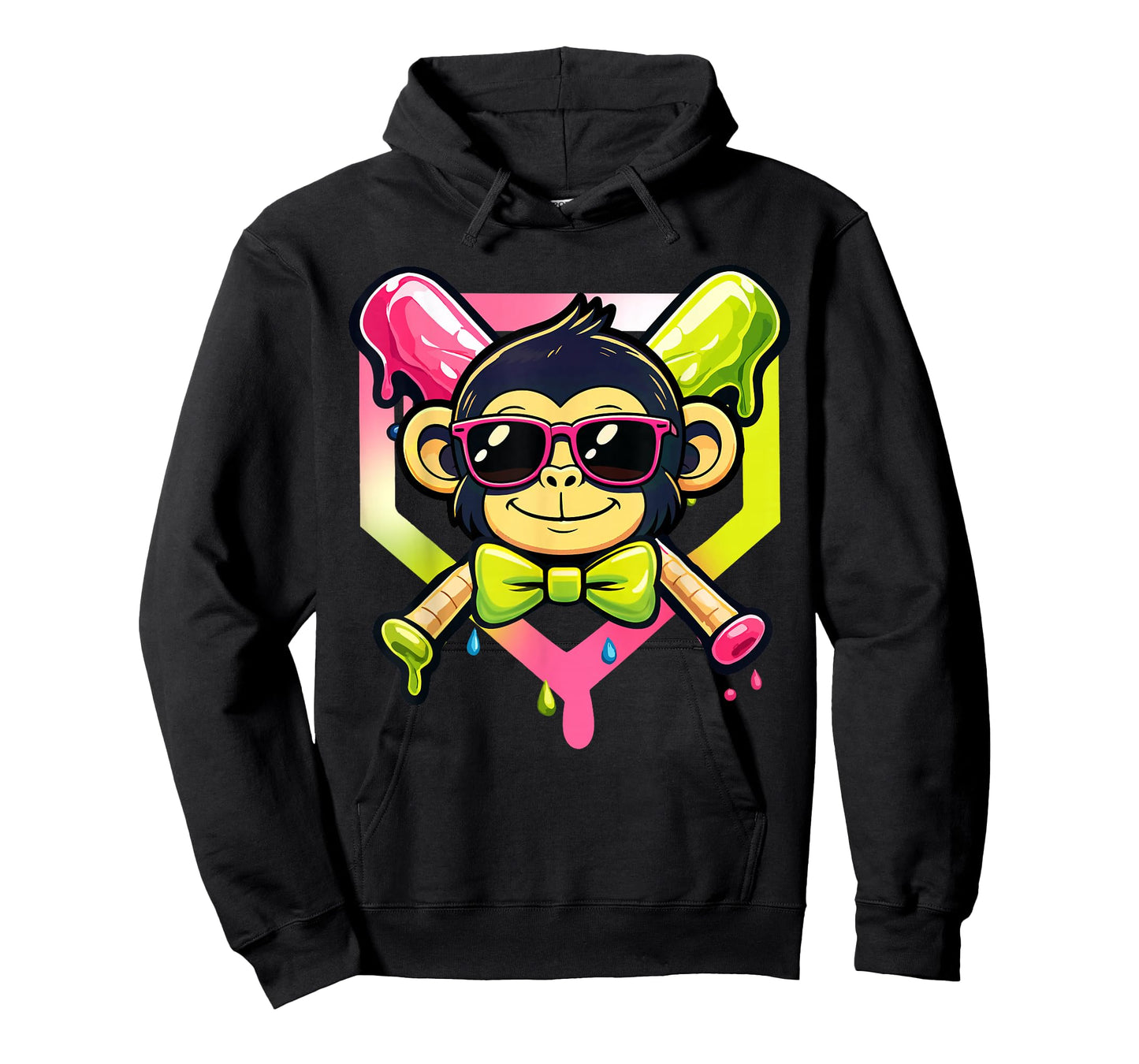 Cute Party Animals Baseball Funny Monkey Sunglasses T-Shirt