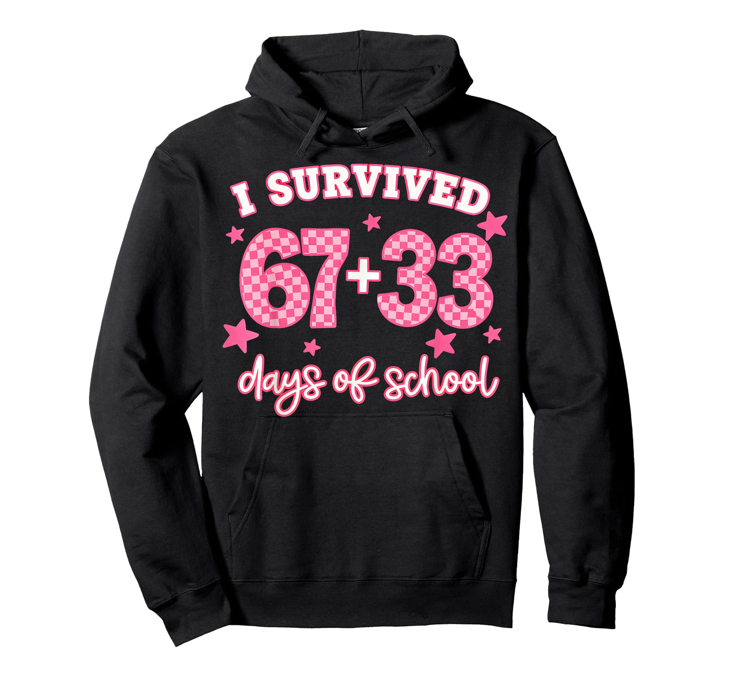 Pink I Survived 67 + 33 Day of School Six Seven Teacher T-Shirt