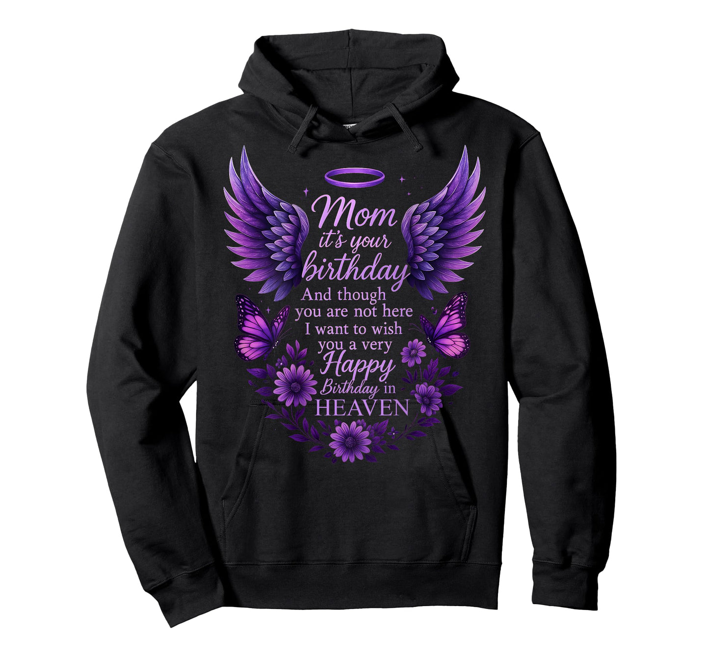 Wish A Very Happy Birthday Mom in Heaven Memorial Family T-Shirt