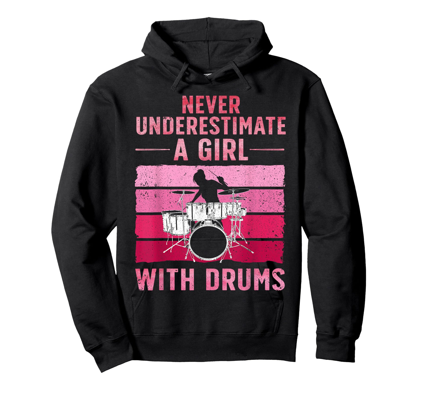 Funny Drummer Art for Girls Women Drumming Drum Set Drummer T-Shirt