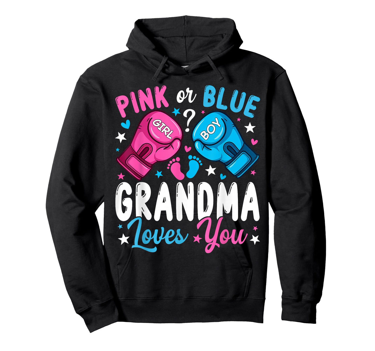 Pink or Blue Grandma Loves You Boxing Gender Reveal T-Shirt