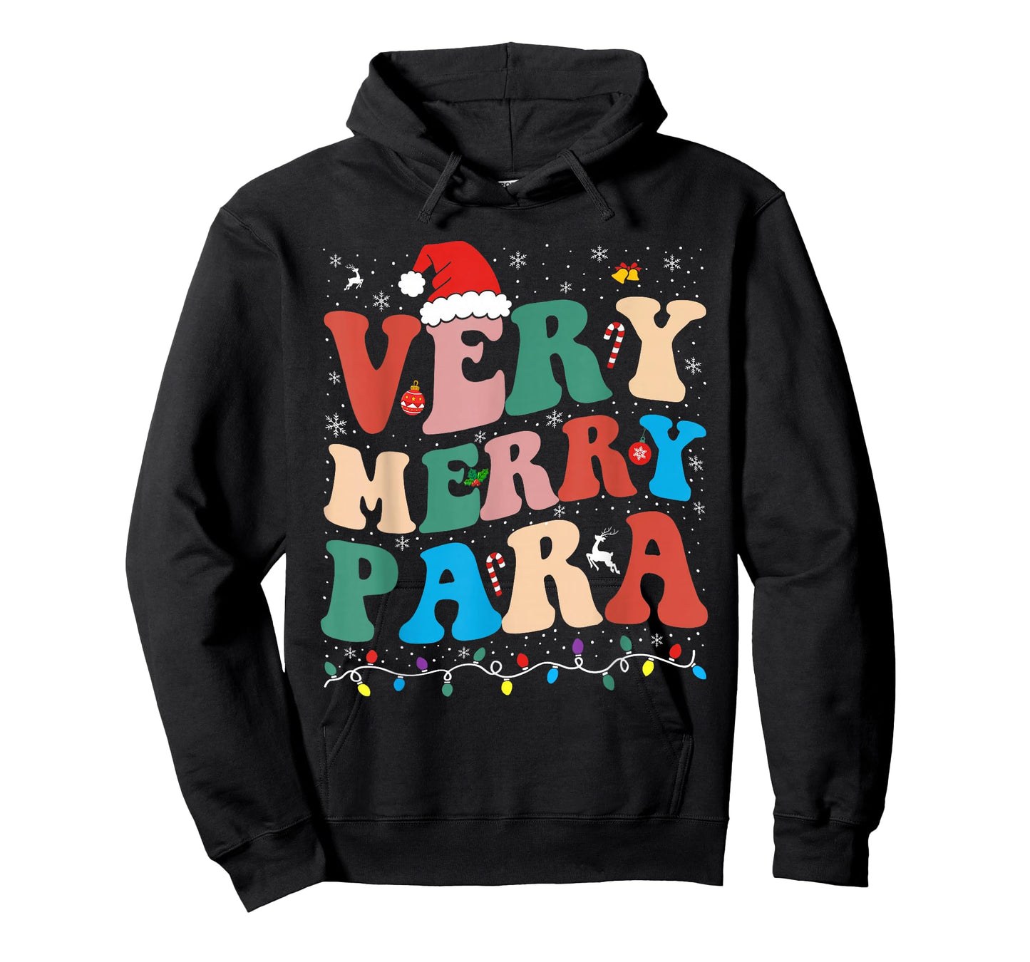 Very Merry para Christmas Lights Santa Family Holiday T-Shirt