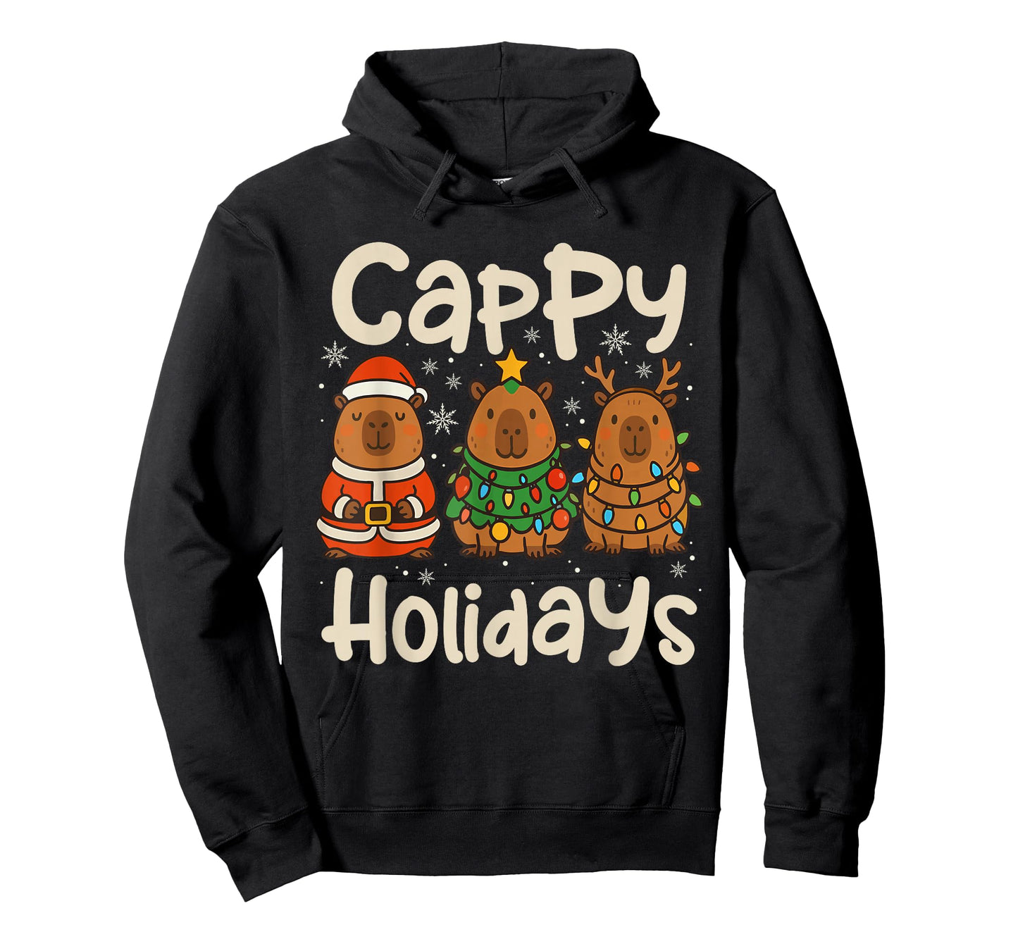 Cappy Holidays Capybara Christmas Pajama Rodent Animal T-Shirt