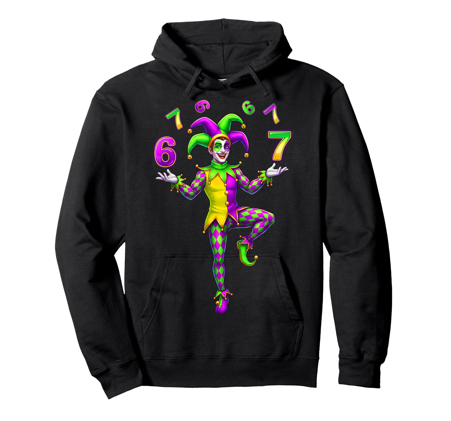 Six Seven Mardi Gras Jester 6 7 Meme Carnival Party 67 Kids T-Shirt