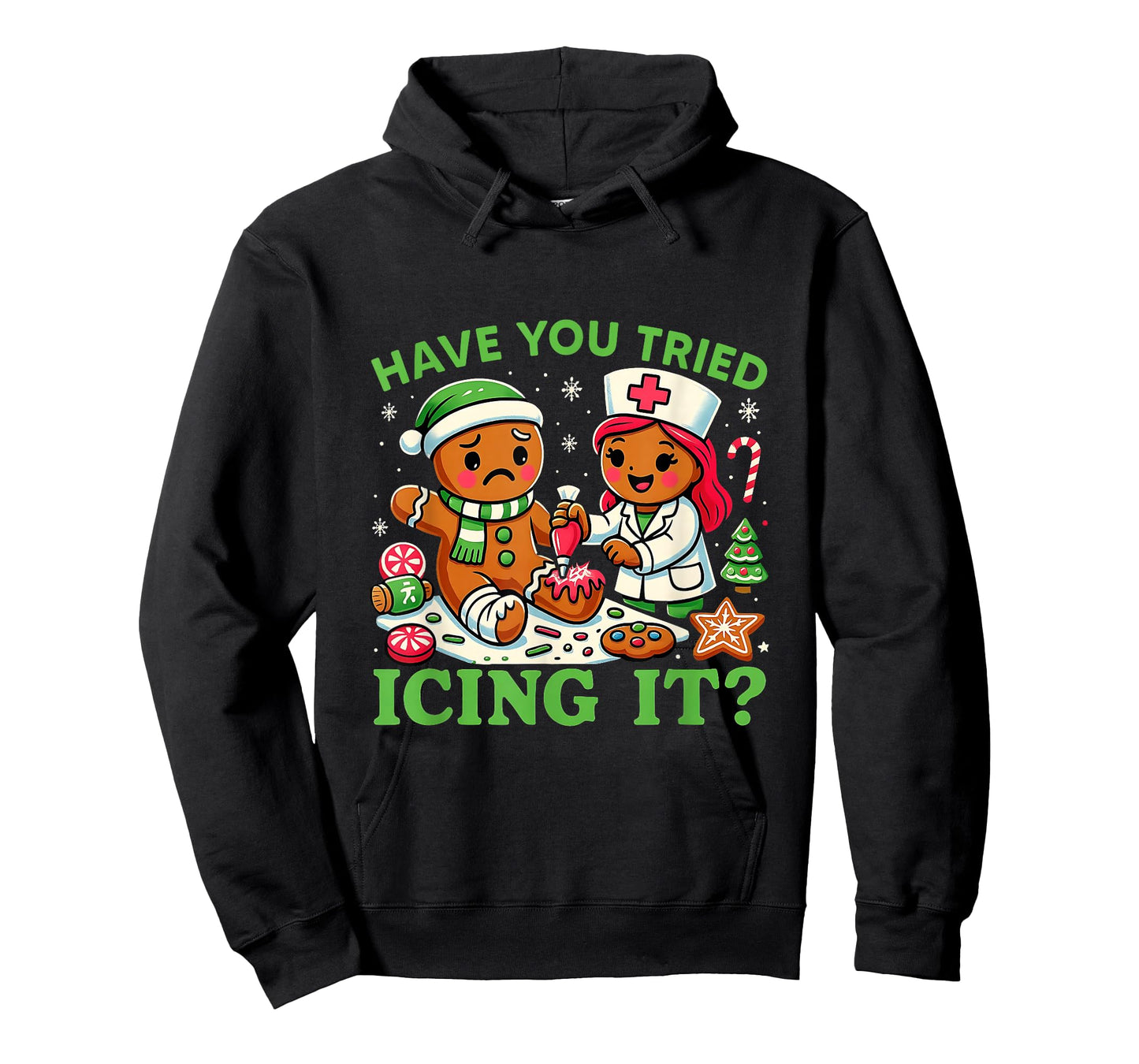 Have You Tried Icing It Christmas Gingerbread ICU Nurse T-Shirt