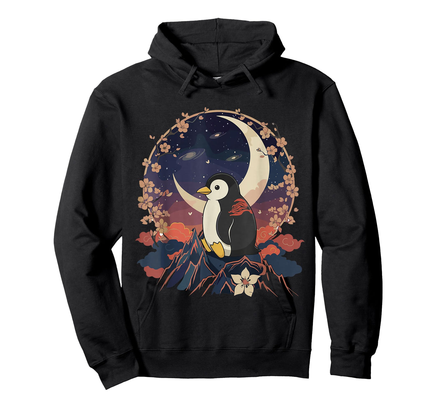 Kawaii Penguin Moon Japanese Anime T Shirts Men Women Kids T-Shirt