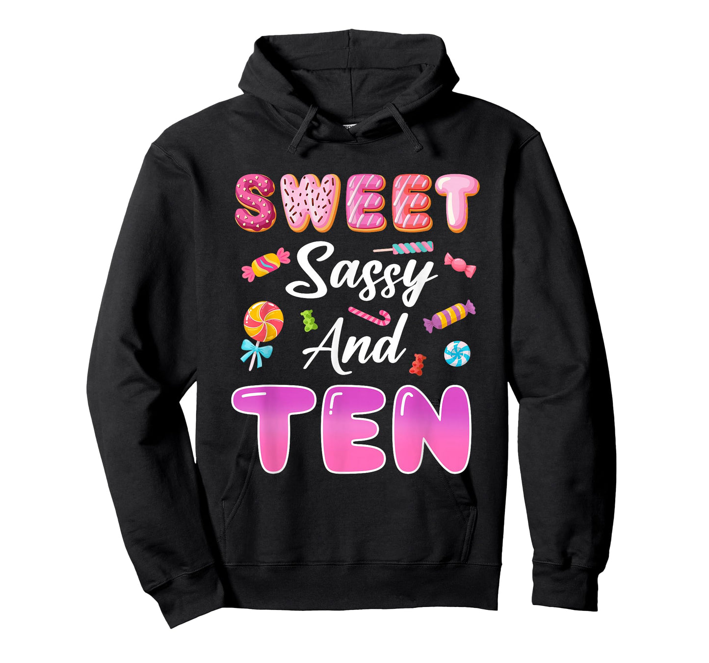 Sweet Sassy and Ten 10th Birthday Candy Theme Party T-Shirt