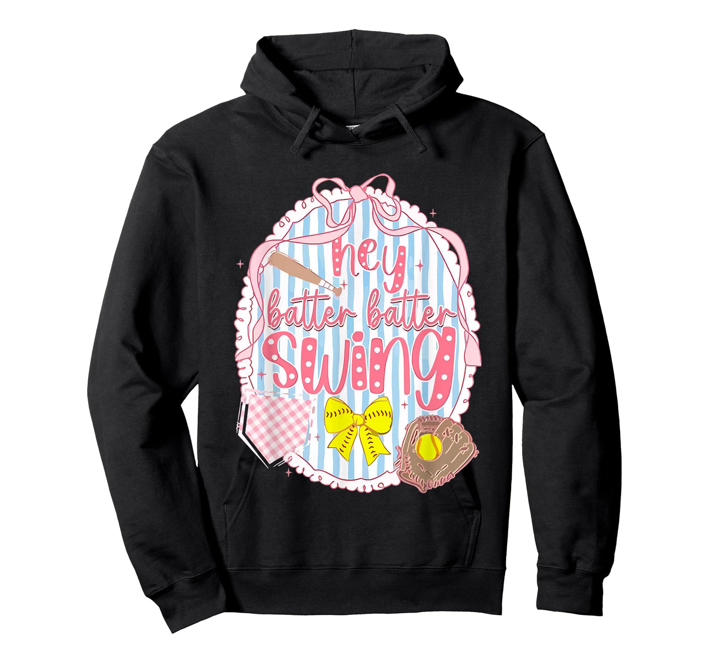 Coquette Bow Hey Batter Batter Swing Game Day Softball Girly T-Shirt