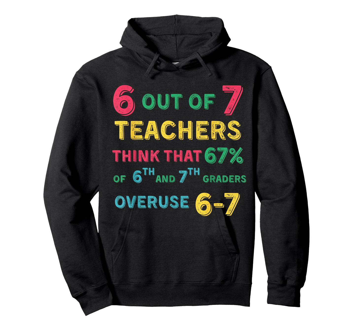 Funny 67 Teacher Middle School Teacher 6 7 Funny Overuse 67 T-Shirt