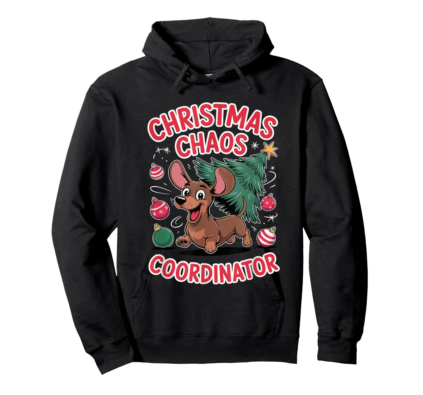 Christmas Chaos Coordinator Xmas Puppy Funny Dachshund T-Shirt