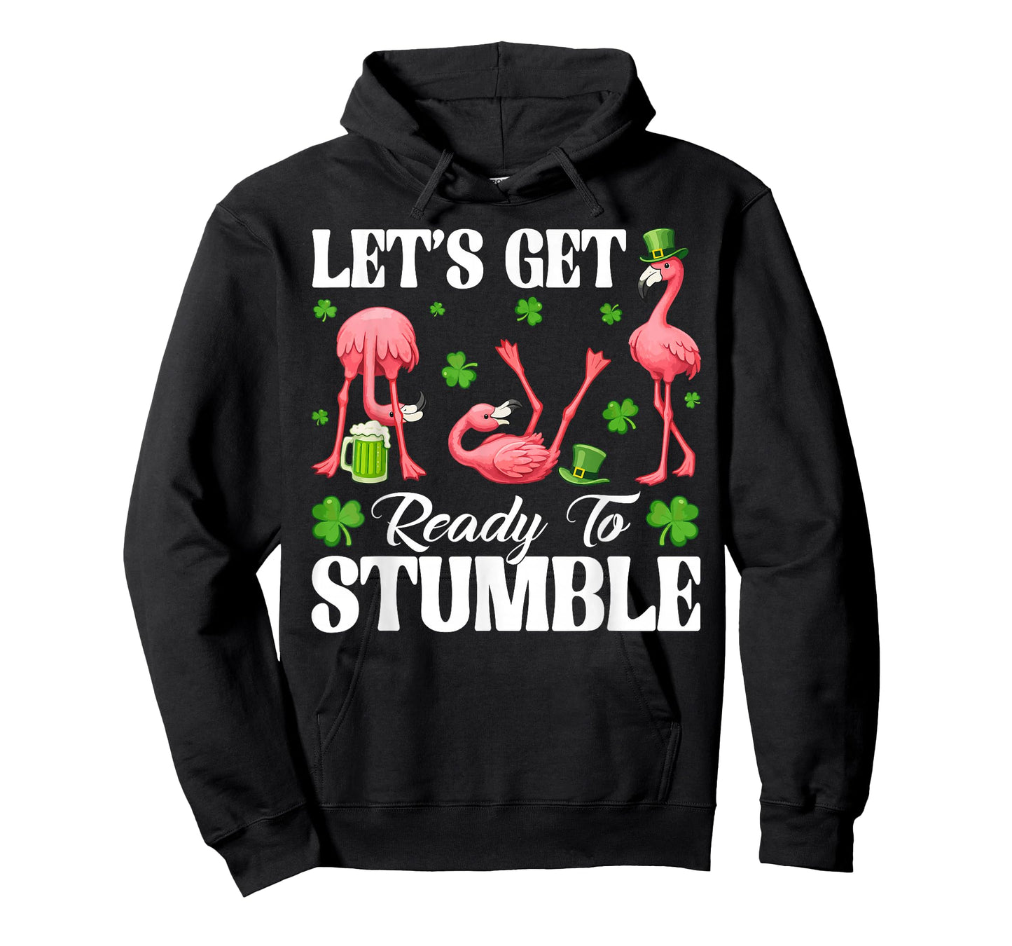 St Patrick's Day Flamingo Drinking Beer Ready to Stumble Men T-Shirt