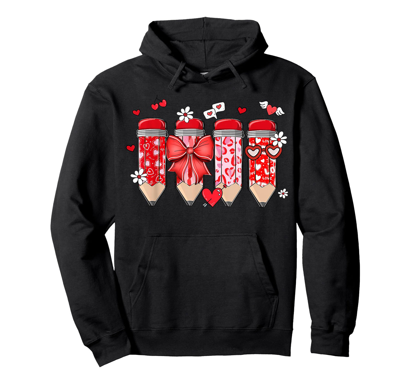Teacher Valentine Coquette Bow Pencil Teacher Valentine Day T-Shirt