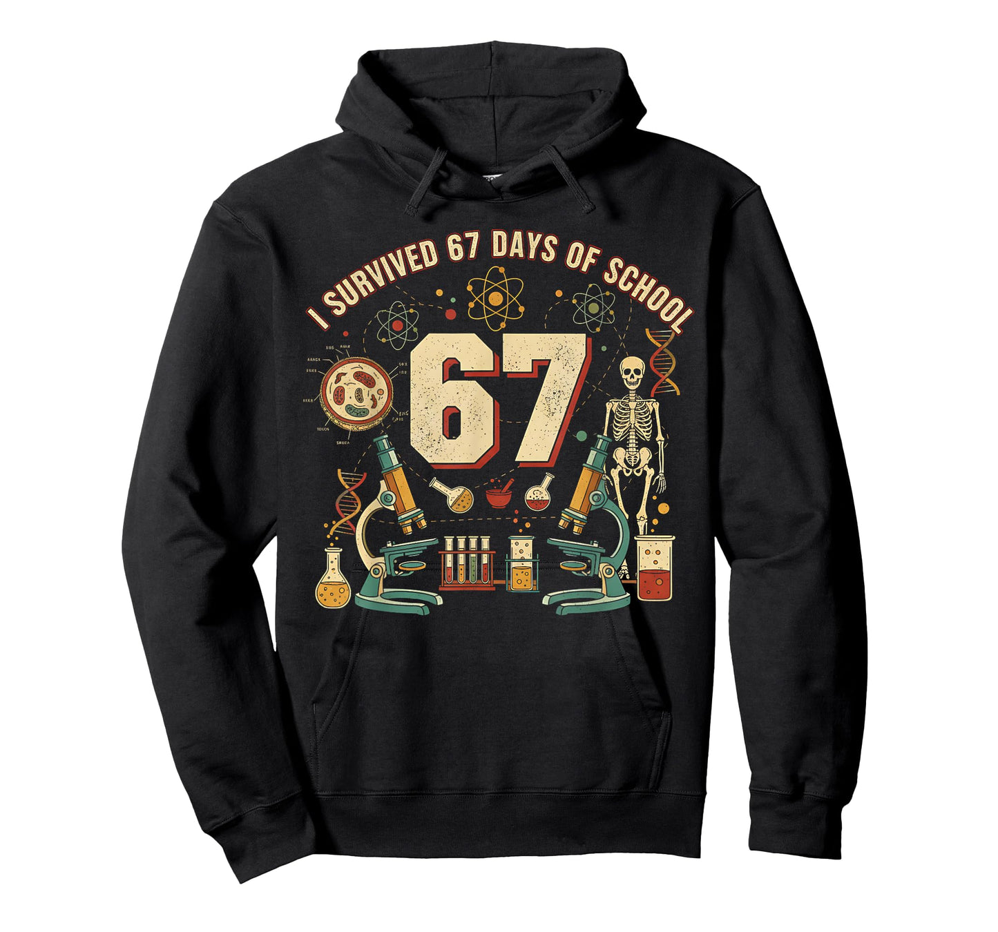 I Survived 67 Days of School Biology 67 Meme Science Teacher T-Shirt